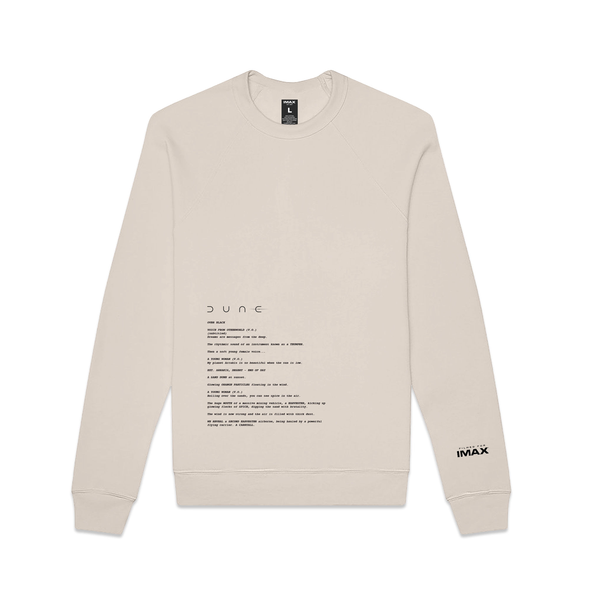The Dune: Part One Script Crewneck in Sand (SOLD OUT)